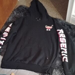 Black Arsenic Size Large Skeleton Streetwear Urban Hoodie for Men